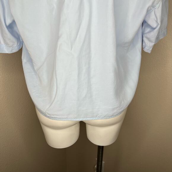 BABATON Cropped Boxy Fit Button-Up Top Powder Blue Size Medium - Picture 11 of 11